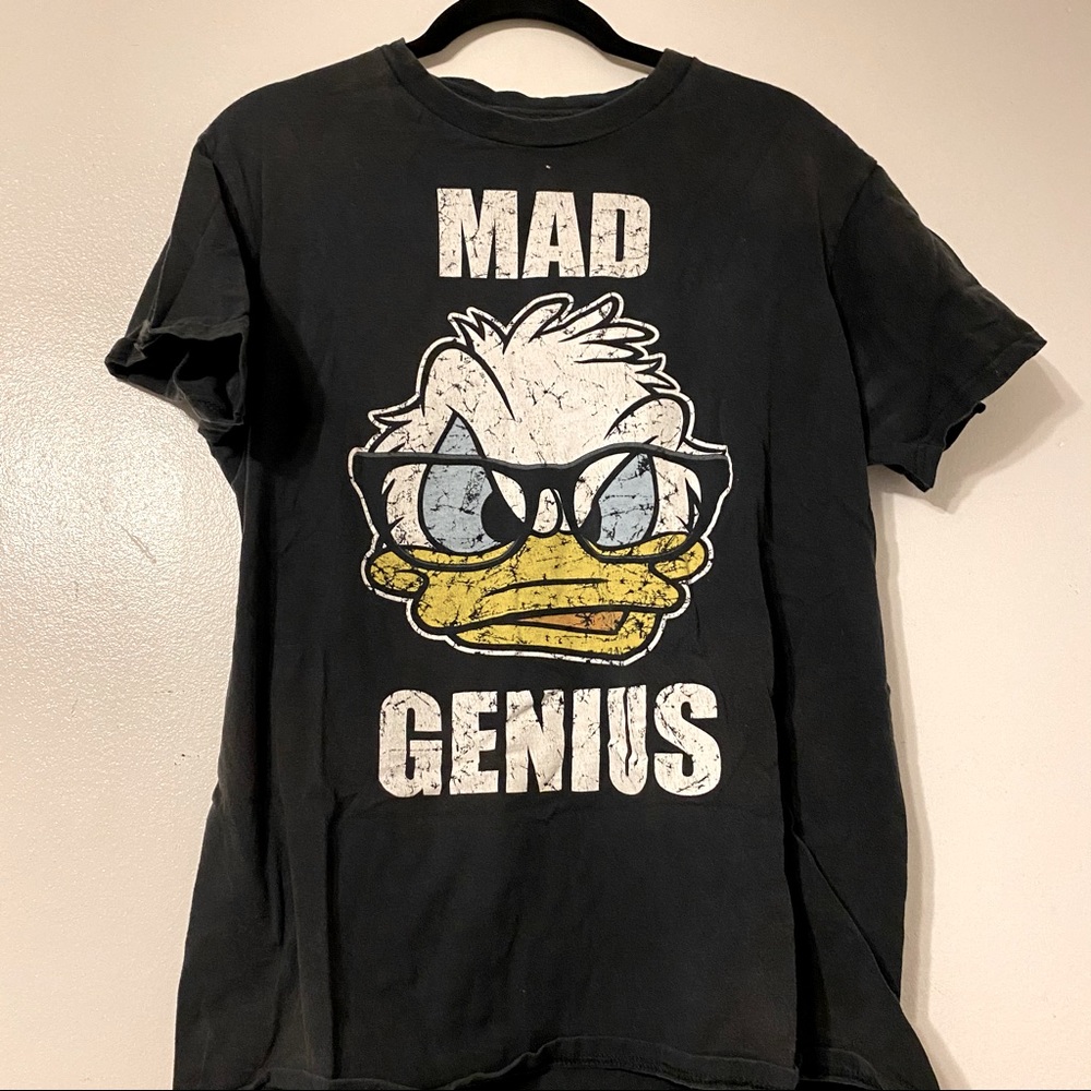 Disney Donald Duck Mad Genius Black T-Shirt Size M